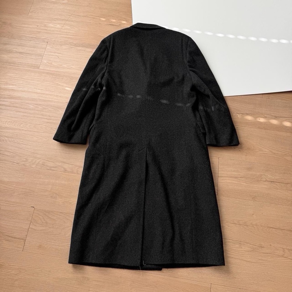 Vintage Cashmere Overcoat Large Blazer Trench Grey Tailored Preppy Minimalist - Picture 5 of 7